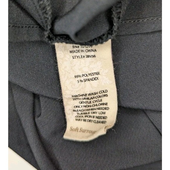 Soft Surroundings Vivian Black Ruffle High Neck Gold Button Up Shirt Size MP - Picture 9 of 9